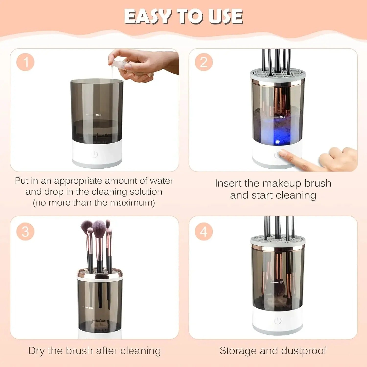 Electric Makeup Brush Cleaner - Fast, Effective